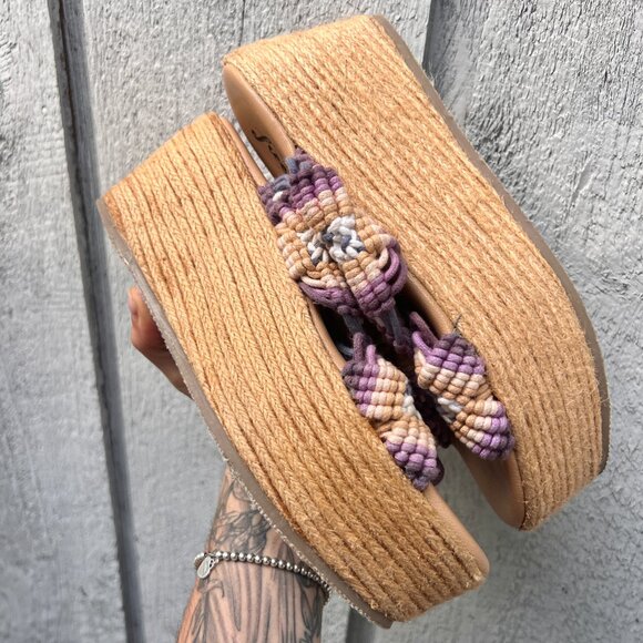FREE PEOPLE Highline Platform Purple Espadrille Sandals Women’s Size 37 / 6.5 - Picture 3 of 8